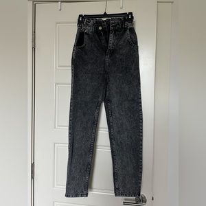 washed out black mom jeans